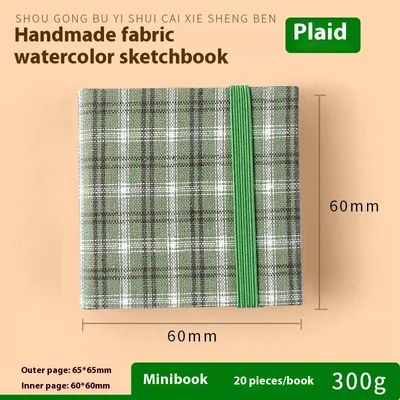 Fabric Watercolor Notebook Art Student Painting Square Portable Plaid 300G - Shop at LoveMi