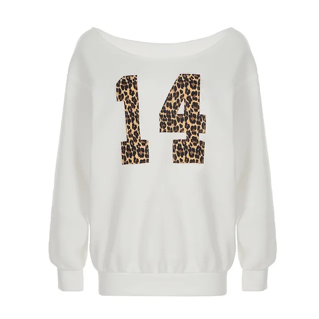 New Leopard Print Digital Sweater For Women White - Shop at LoveMi