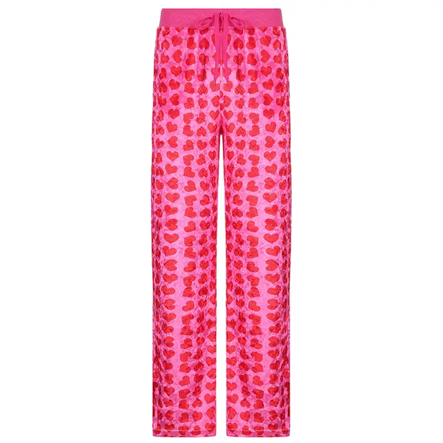 Velvet Love Printed Hooded Sweater Fashion Suit Women Trousers Rose Red - Shop at LoveMi