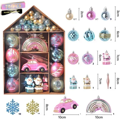 Christmas Decorations 6CM Painted PET 70 Piece House Macaron - Shop at LoveMi