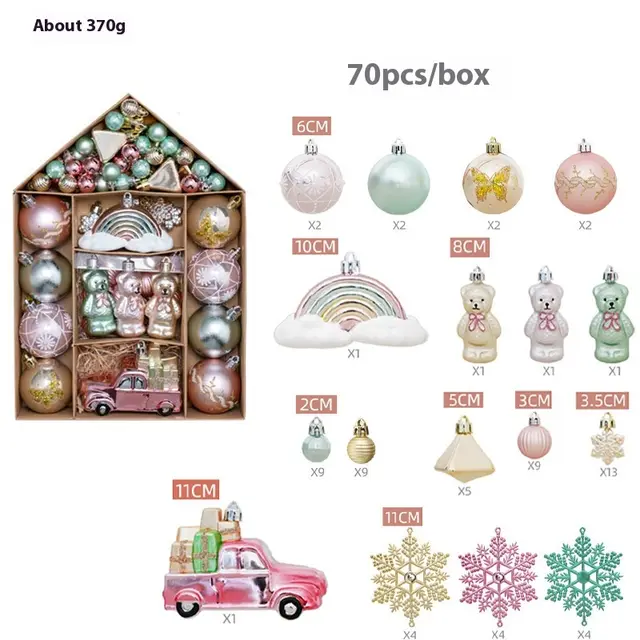 Christmas Decorations 6CM Painted PET R12 Style 2 - Shop at LoveMi
