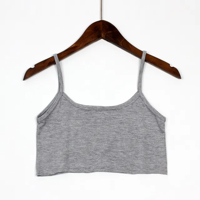 Modal Short Double shoulder All matching Solid Color Gray - Shop at LoveMi