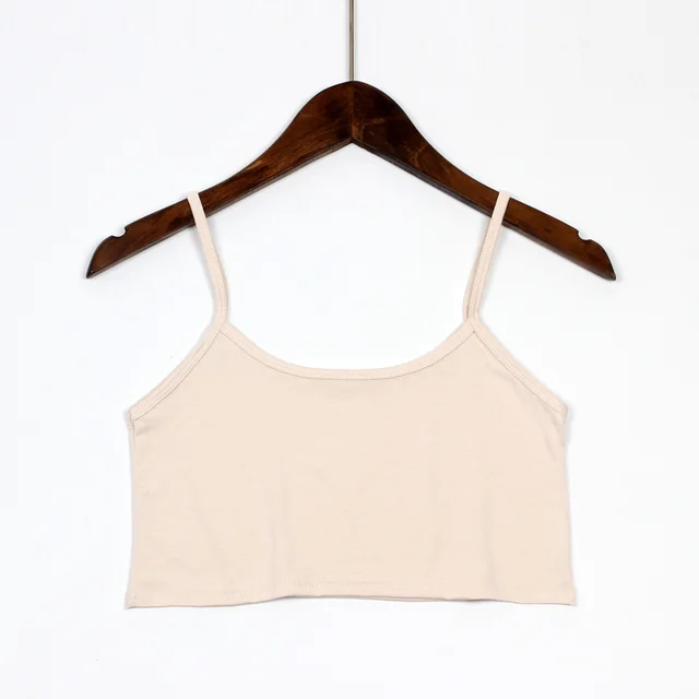 Modal Short Double shoulder All matching Solid Color Skin Color - Shop at LoveMi