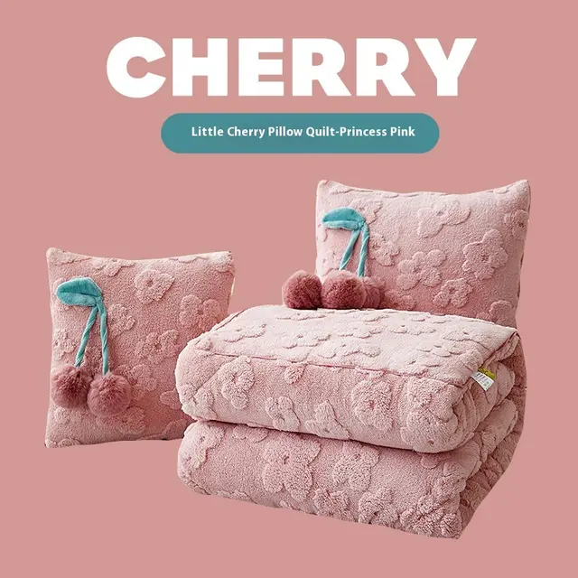 Girls' Two in one Plush Nap Thickened Pillow And Blanket Princess Pink - Shop at LoveMi