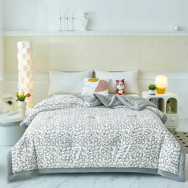Beanie Blanket Washed Cotton Printing Machine Washable Winter Quilt Hanada - Shop at LoveMi