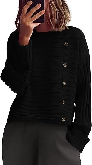 Autumn And Winter Knitted Women's Pullover Cardigan Black - Shop at LoveMi