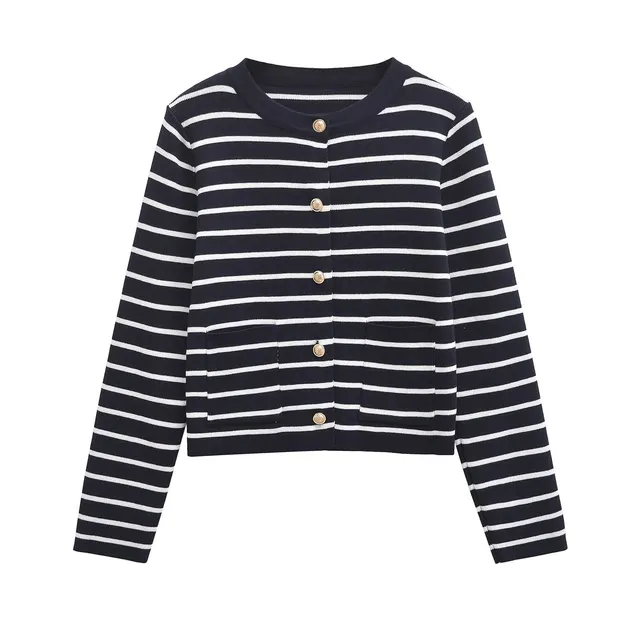 Women's Striped Knitted Coat Straight Skirt Suit Top - Shop at LoveMi