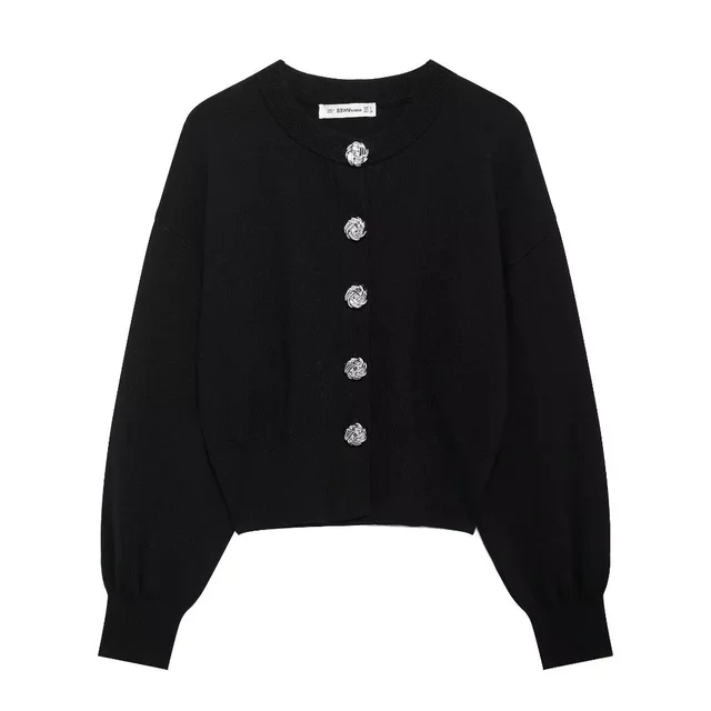 Women's Large Row Ornament Knitted Jacket Mini Suit Top - Shop at LoveMi