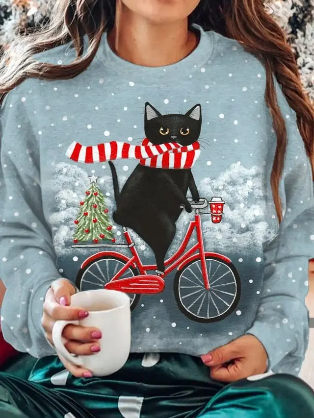 Women's Loose Casual Comfortable Versatile Daily Printing Sweater Styleg7Z4244 - Shop at LoveMi