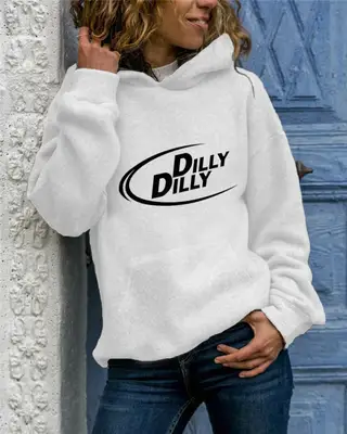 Animal Print Round Neck Hooded Sweater - White Hooded