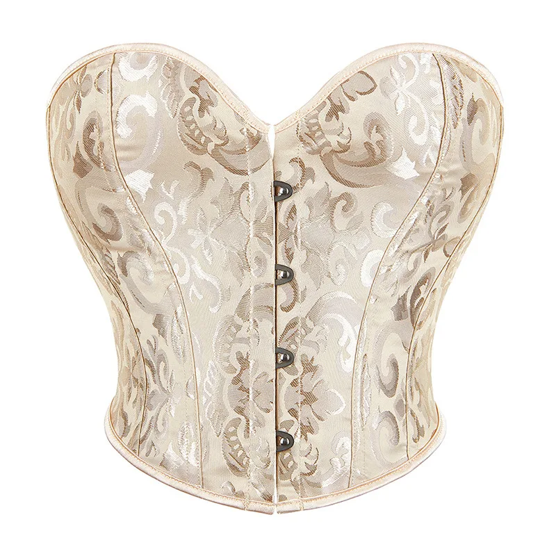 No Ruffled Short Tight Corset For Women - Apricot