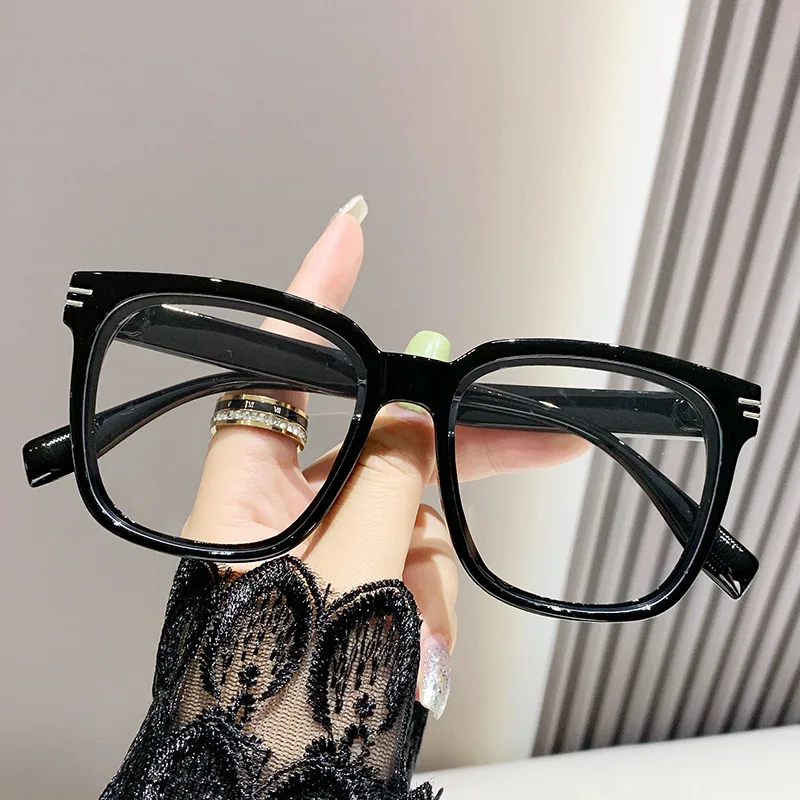 Women's Ultra-light Leopard-print Glasses Frame Face Without Makeup Gadget - Bright Black Frame
