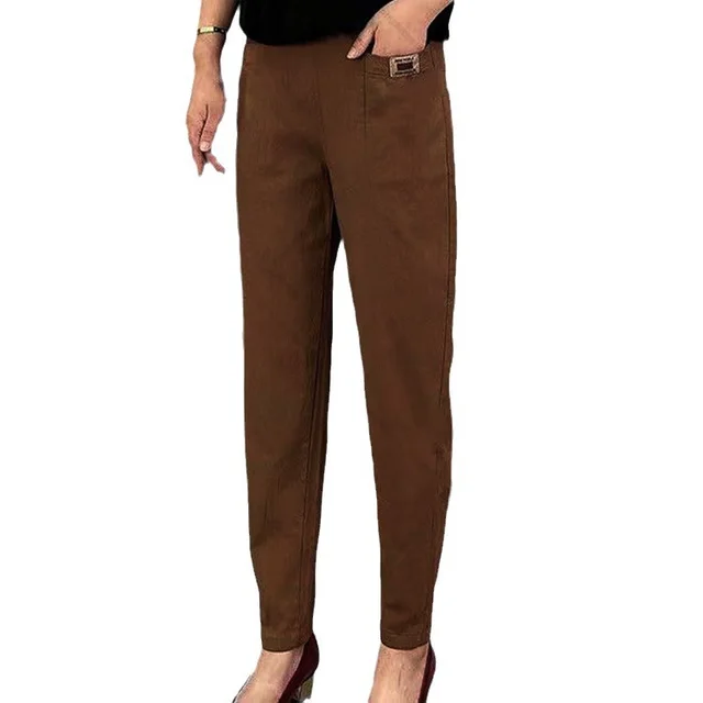 Leisure Commute All matching Fashionable Pants Cover Belly Comfortable Dark Coffee Color - Shop at LoveMi
