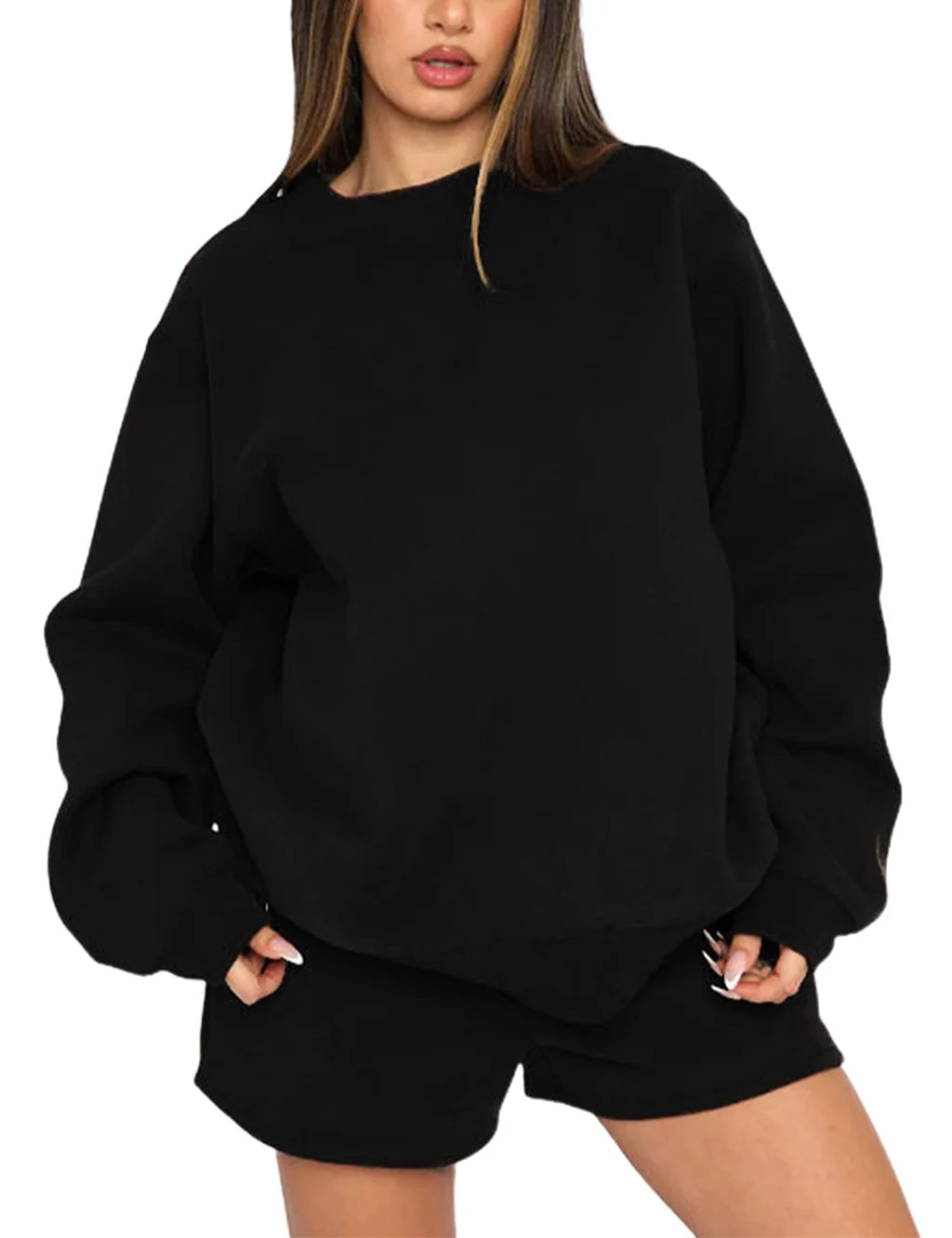 Women's Fashion Casual Shorts Suit - Black
