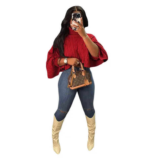 Loose Fashion Short Personalized Sweater Top Red - Shop at LoveMi