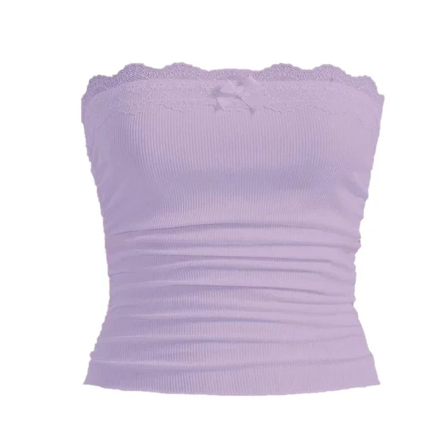 Wrapped Chest Pleated Solid Color Vest Top Purple - Shop at LoveMi