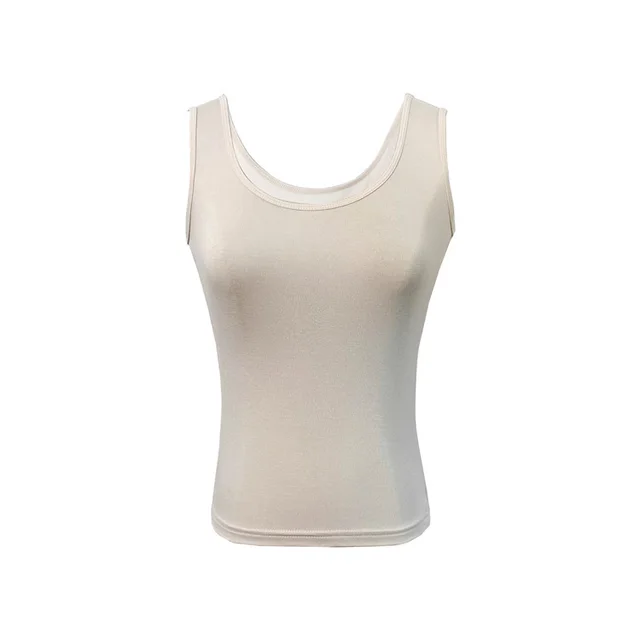 Women's Wide Shoulder Strap Vest Plus Size Skin Color - Shop at LoveMi