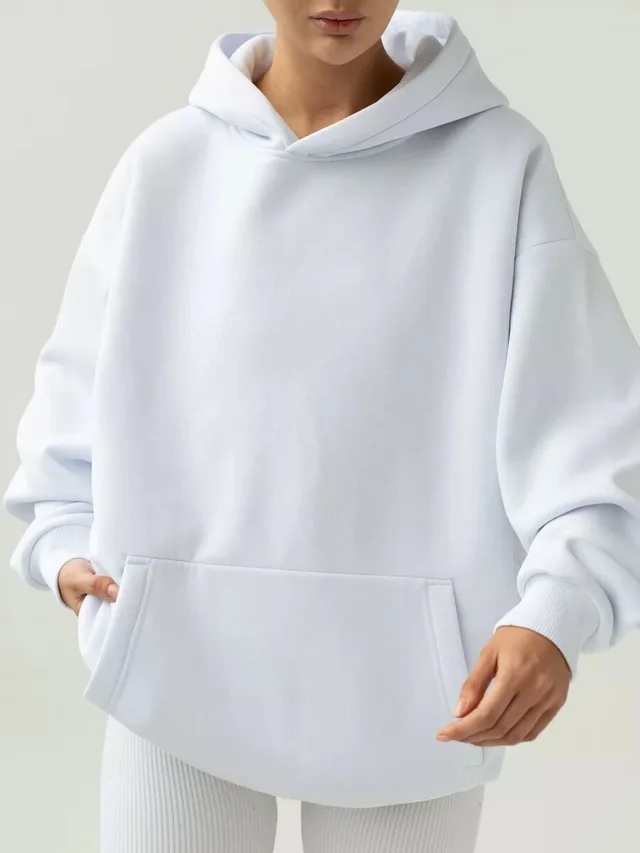 Women's Long sleeved Hooded Sweater White - Shop at LoveMi