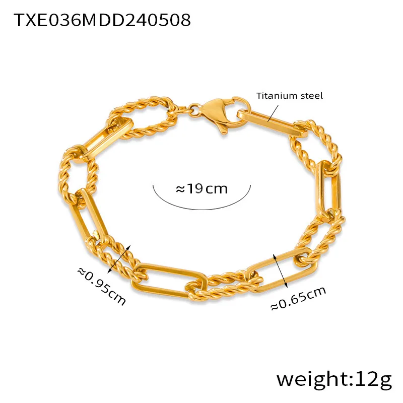Personality Geometry Reverse Stitching Bracelet Suit - Txe036 Gold