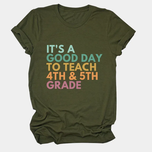 Simple Casual Round Neck Women's Short Sleeve Army Green - Shop at LoveMi