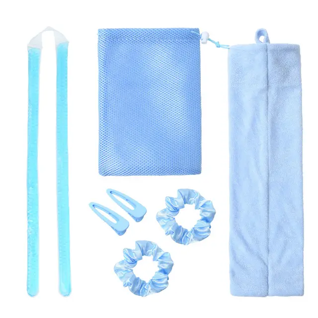 Condensate Beads Heat free Hair Curler 7 piece Set Quick Roll Artifact Blue 7 Pieces - Shop at LoveMi