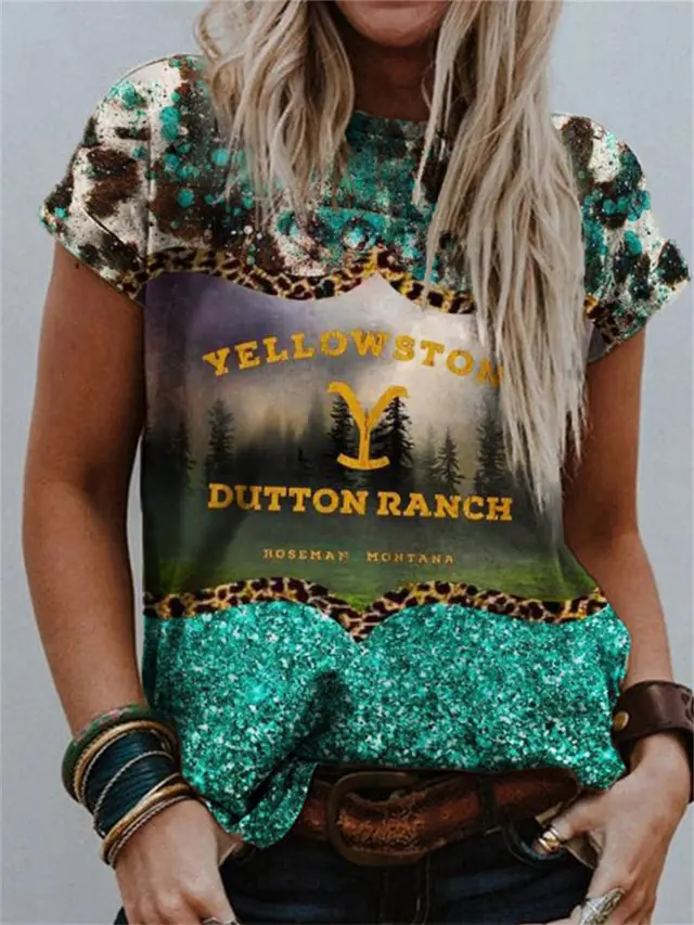 Ethnic Style Graphic Print Crew Neck T shirt 4 Patterns - Shop at LoveMi