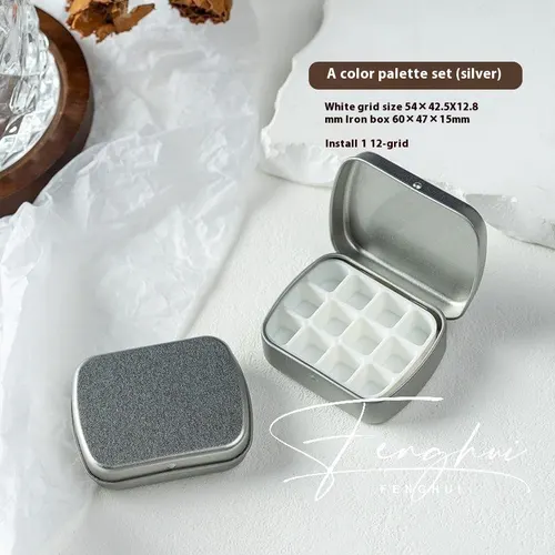 Manicure Watercolor One piece Flip Small Iron Box 24 piece Portable Mini Palette A Style - Shop at LoveMi