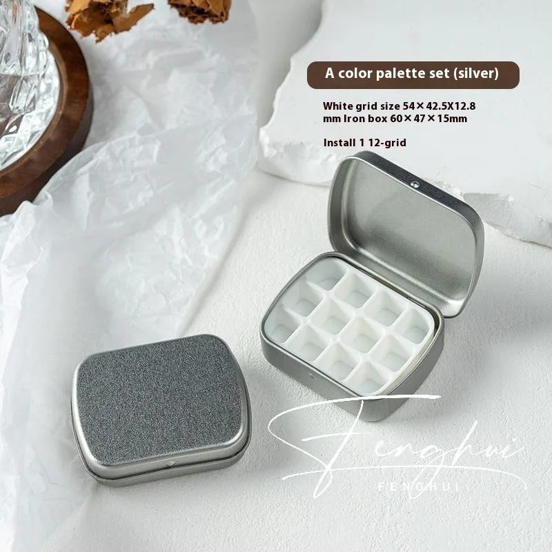 Manicure Watercolor One-piece Flip Small Iron Box 24-piece Portable Mini Palette - A Style