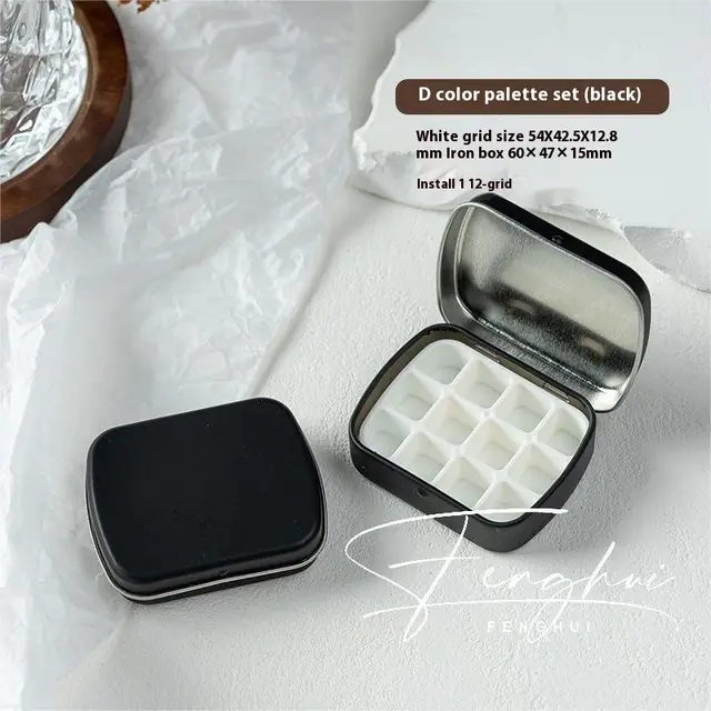 Manicure Watercolor One piece Flip Small Iron Box 24 piece Portable Mini Palette D Style - Shop at LoveMi