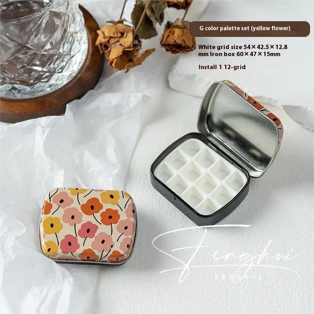 Manicure Watercolor One piece Flip Small Iron Box 24 piece Portable Mini Palette G Style - Shop at LoveMi