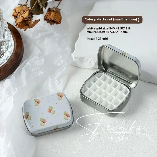 Manicure Watercolor One piece Flip Small Iron Box 24 piece Portable Mini Palette Z Style - Shop at LoveMi