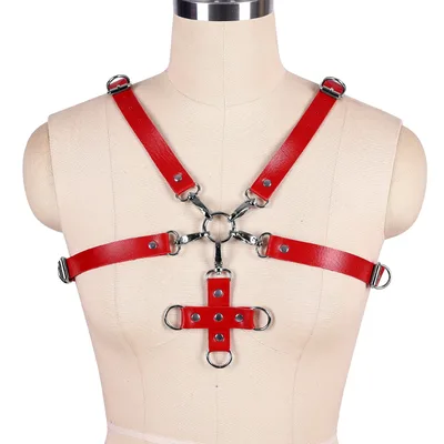 Sexy Decorative White Leather Lace up Adjustable Elastic Waistband Mpo0036 Red - Shop at LoveMi
