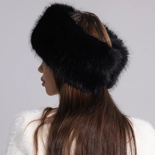Fur Ball Woolen Cap Autumn And Winter Imitation Fur Thickened Hat Black - Shop at LoveMi