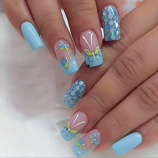 Butterfly Glitter Wear Armor Nail Stickers A006 - Shop at LoveMi