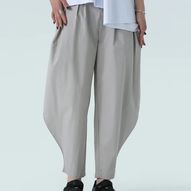 Dark New Slimming Machete Radian Style Cropped Casual Pants Gray - Shop at LoveMi