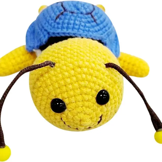 Wool Hand woven Bee Animal Doll DIY Material Package Blue Bee - Shop at LoveMi