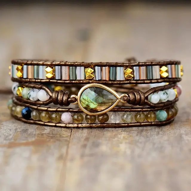 Natural Labradorite White Jade Drop shaped Accessories Bracelet Labradorite - Shop at LoveMi