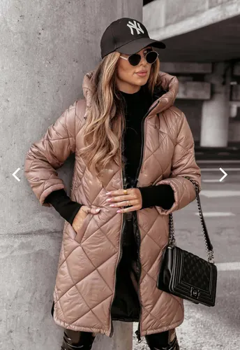 Women's Winter Hooded Cotton padded Mid length Cotton padded Jacket Camel - Shop at LoveMi
