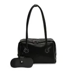 Casual Tote Bag Retro Fashion Large Capacity Shoulder Bag - Black