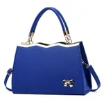 Fashion Bowknot Handbag Large Capacity Shoulder Messenger Bag - Blue
