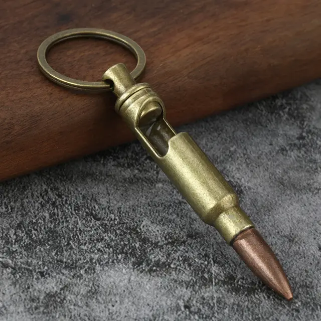 Metal Keychains Bullet Bottle Opener Creative Pendant Antique Brass - Shop at LoveMi