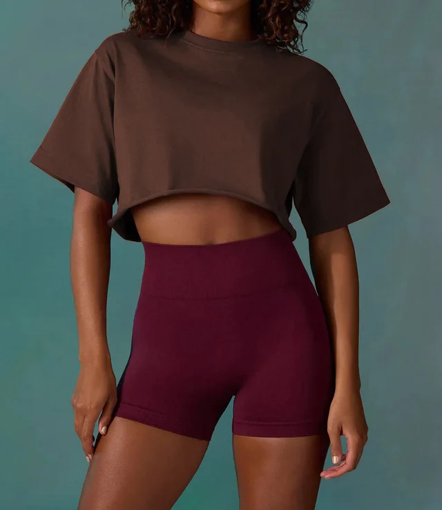 Women's Casual All matching Workout Top Brown - Shop at LoveMi