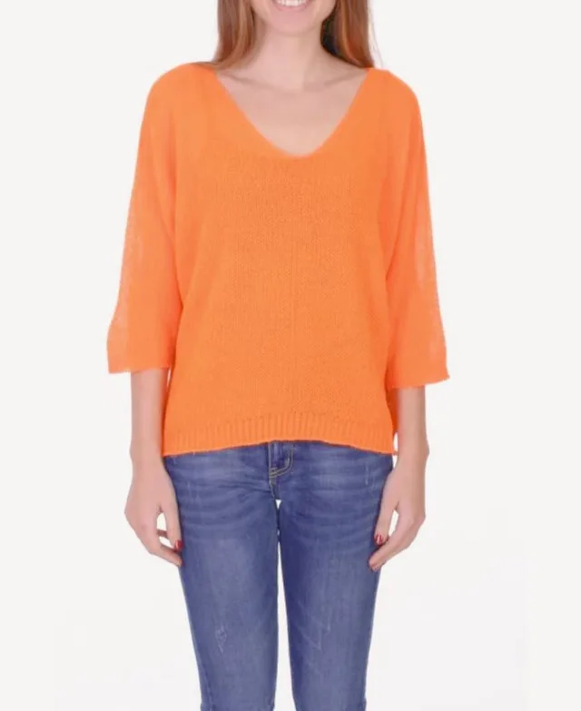 European And American Women's Clothing Short Pullover Top Orange - Shop at LoveMi