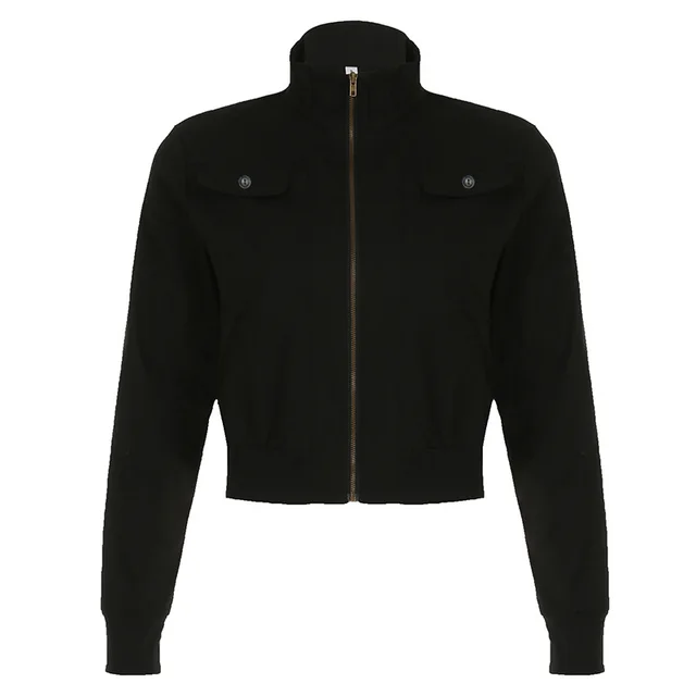 Pocket Design Workwear Hooded Navel Jacket Black - Shop at LoveMi