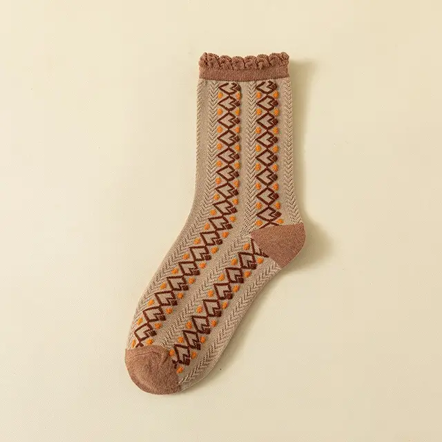 Long staple Cotton Socks Autumn And Winter Printing Style E - Shop at LoveMi