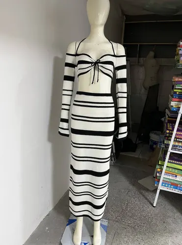 Contrast Color Striped Lace up Short Midriff baring Top Suit Stripes - Shop at LoveMi