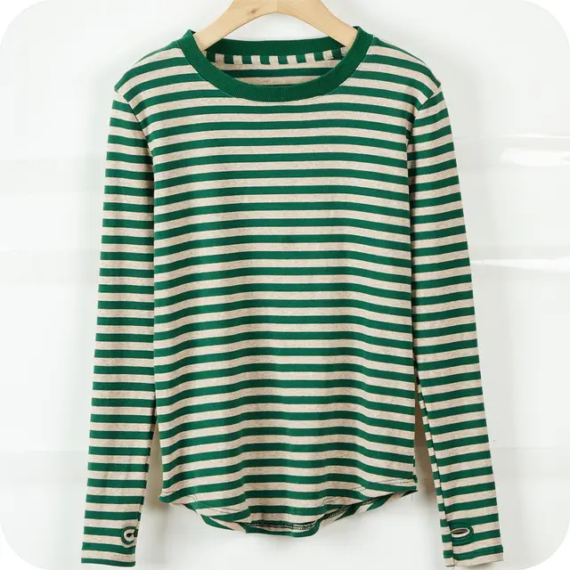 Long Sleeve Top Inner Bottoming Shirt Green - Shop at LoveMi