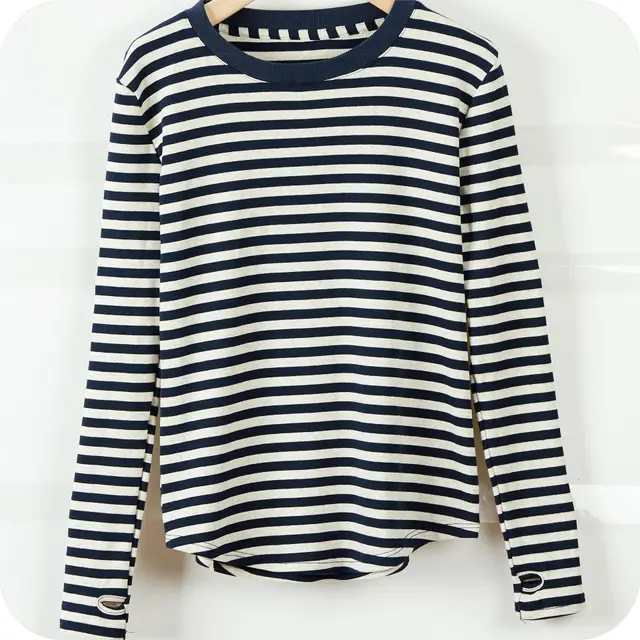 Long Sleeve Top Inner Bottoming Shirt Navy Blue - Shop at LoveMi