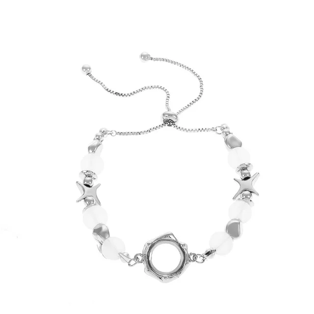 Design Geometric Pull Adjustable Bracelet Internet Celebrity Versatile White K8857 - Shop at LoveMi