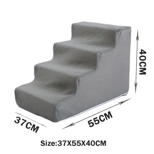 Pet Cat Sofa Steps Folding Non slip Dog Ladder Four Light Gray - Shop at LoveMi